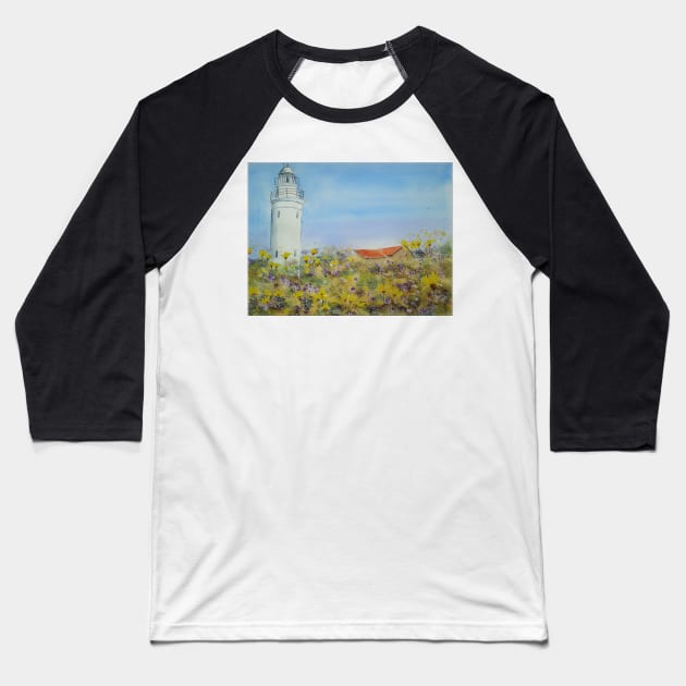 Paphos Lighthouse, Cyprus Baseball T-Shirt by FrancesArt